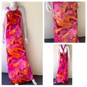 UnaLuna Collection Halter Neck Sleeveles Strappy Back Maxi